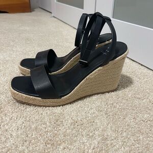 Black Wedge Sandals